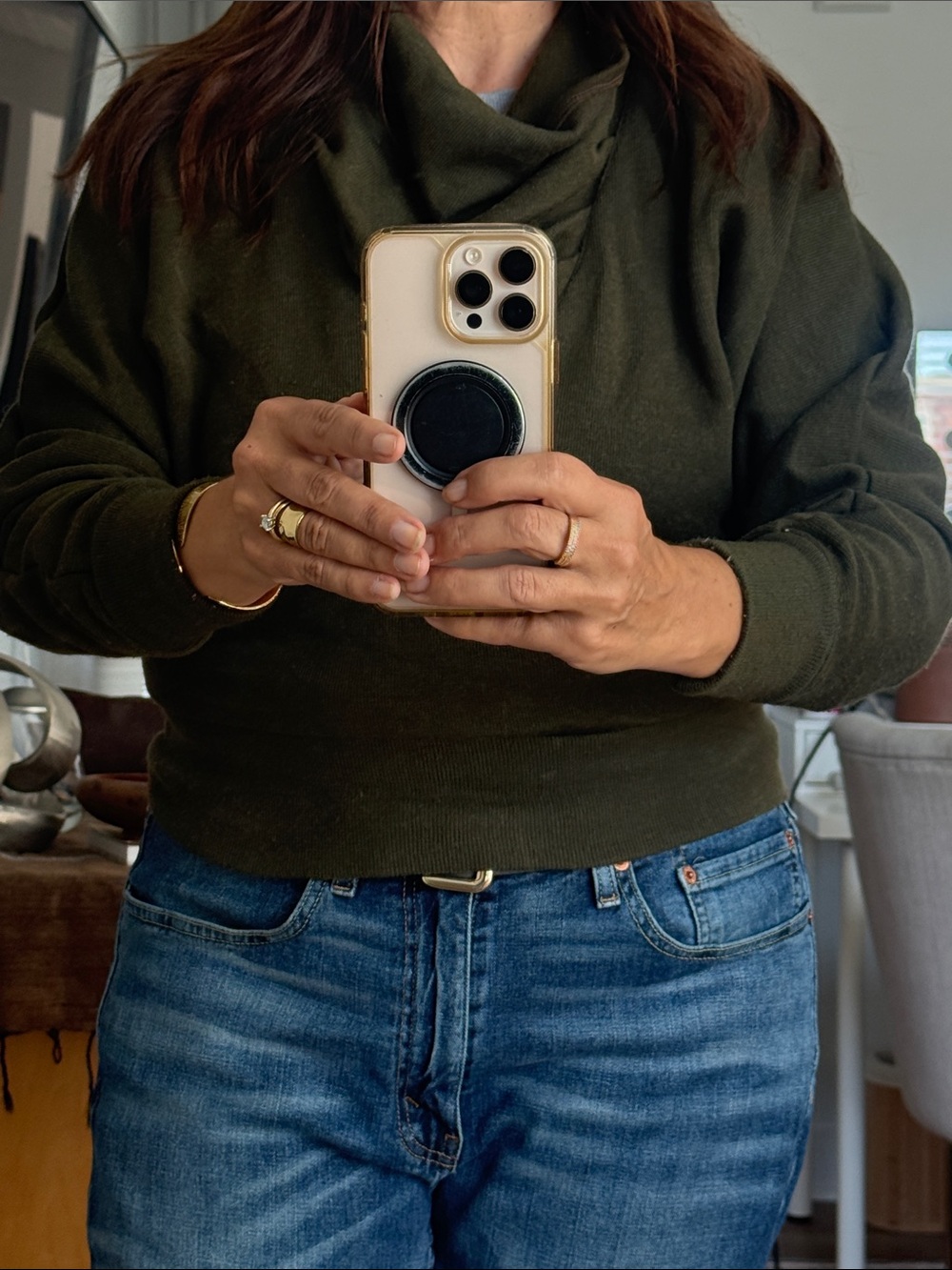 Tokyo brand Dark Olive Cowl Neck Sweater